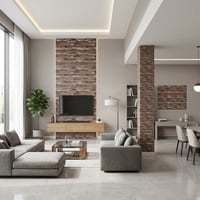 Brano 70X77 cm Kendinden Yapışkanlı Kabartmalı, Açık Kahve Kiremit Desenli duvar kaplama