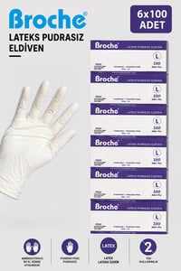 LATEKS PUDRASIZ MUAYENE ELDİVENİ L BEDEN 6'LI PAKET
