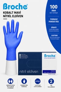 PUDRASIZ KOBALT NİTRİL ELDİVEN 100'LÜ
