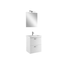 310300104638NOAH 55 CM BEYAZ ÇİFT ÇEKMECELİ ALT DOLAP + LAVABO + AYNA