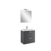 310300104641NOAH 65 CM ANTRASİT ÇİFT ÇEKMECELİ ALT DOLAP + LAVABO + AYNA