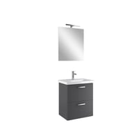 310300104642NOAH 55 CM ANTRASİT ÇİFT ÇEKMECELİ ALT DOLAP + LAVABO + AYNA