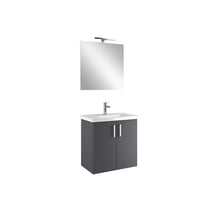310300104643NOAH 65 CM ANTRASİT KAPAKLI ALT DOLAP + LAVABO + AYNA