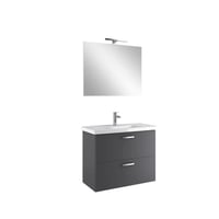310300104661NOAH 80 CM ANTRASİT ÇİFT ÇEKMECELİ ALT DOLAP + LAVABO + AYNA