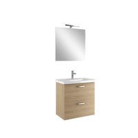 310300104662NOAH 80 CM MEŞE ÇİFT ÇEKMECELİ ALT DOLAP + LAVABO + AYNA