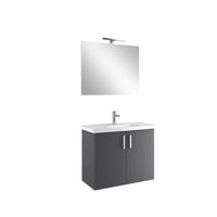 310300104666NOAH 80 CM ANTRASİT KAPAKLI ALT DOLAP + LAVABO + AYNA