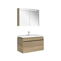 610100200496IDEA 2.0 100 CM PASİFİK A 1 ÇEKMECELİ ALT DOLAP + LAVABO + 100 CM LED AYDINLATMALI PASİFİK A AYNA DOLAP