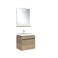 610100200500IDEA 2.0 65 CM PASİFİK A 1 ÇEKMECELİ ALT DOLAP + LAVABO + 65 CM LED AYDINLATMALI PASİFİK A AYNA DOLAP