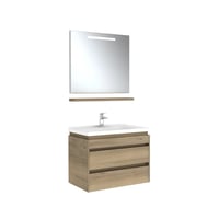 610100200528IDEA 2.0  80 CM PASİFİK A 2 ÇEKMECELİ ALT DOLAP + LAVABO + 80 CM LED AYDINLATMALI PASİFİK A AYNA DOLAP