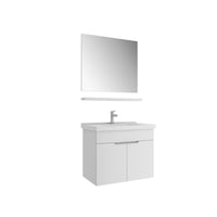610100200908STORA 80 CM PARLAK BEYAZ ALT DOLAP + ETAJERLİ LAVABO + 80 CM AYNA DOLAP
