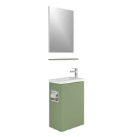 610100201218MİNİMALİST 50 CM YEŞİL AKSESUARLI ALT DOLAP + LAVABO +YEŞİL  ETAJER +AYNA