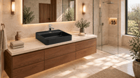 Kale Zero 2.0 45x45 Cm Mat Siyah Kare Lavabo-Çanak Lavabo-310200200571-Kale