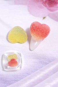 Candy Glow 3D Sugar Heart Nail Charm – Duo Peach Lemon No:17