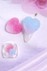 Candy Glow 3D Sugar Heart Nail Charm – Duo Pink Aurora No:18