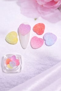 Candy Glow 3D Sugar Heart Nail Charm – Pastel Mix No:09