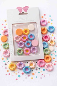 Colorful Donut 3D Nail Charm Set – Sprinkle Pastel Mix