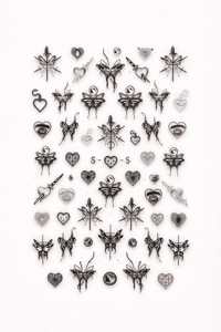 Dark Butterfly Gothic Nail Art Sticker – SW-CS063