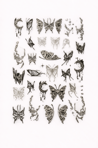 Dark Gothic Butterfly Nail Art Sticker – SW-CS062
