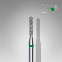 Elmas Yuvarlanmış Silindir Freze, Yeşil, Çap 1,4 mm, Çalışma Kısmı 8 mm