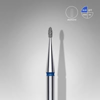 Elmas Yuvarlanmış tomurcuk freze ucu, Mavi, Çap 1,2 mm, Çalışma Kısmı 3 mm