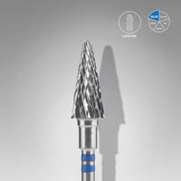EXPERT solaklar için sert alaşım konik freze , mavi,çap 6 mm / çalışma kısmı 14 mm