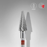 EXPERT solaklar için sert alaşım konik freze, kırmızı ,çap 6 mm / çalışma kısmı 14 mm
