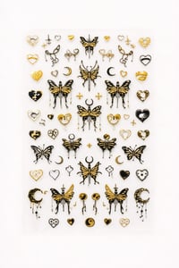 Golden Gothic Butterfly Nail Art Sticker – SW-CS063