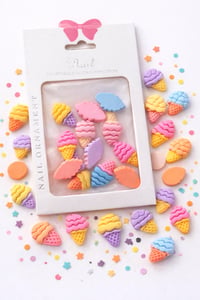 Kawaii Ice Cream 3D Nail Charm Set – Pastel Color Mix