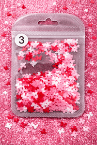 Mini Flower Confetti Nail Art Dekor – Pink & Red Mix No:03