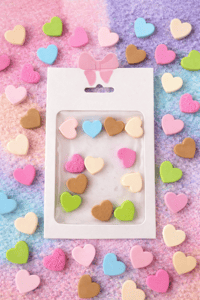 Pastel Heart 3D Nail Charm Set – Soft Color Mix