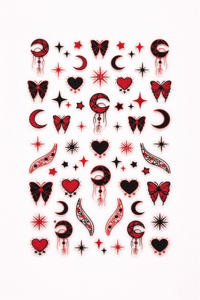 Red Mystic Moon Nail Art Sticker – SW-CS088