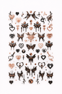 Rose Gold Gothic Butterfly Nail Art Sticker – SW-CS063