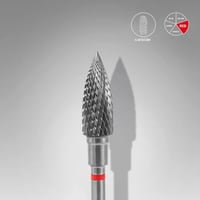Sert Alaşım Alev Freze, Kırmızı, Çap 5 mm / Çalışma Kısmı 13,5 mm