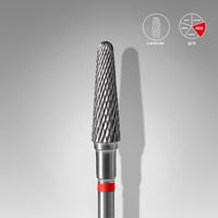 Sert Alaşım Kesik Koni Freze, Kırmızı, Çap 4 mm / Çalışma Kısmı 13 mm