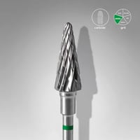 Sert Alaşım Koni Freze, Yeşil, Çap 6 mm / Çalışma Kısmı 14 mm