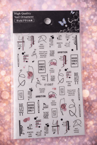 Urban Butterfly & Abstract Nail Art Sticker Series No:06