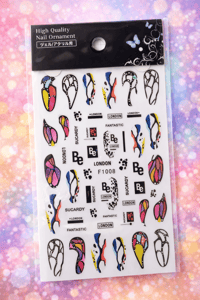 Urban Butterfly & Abstract Nail Art Sticker Series No:01