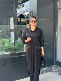  Lüks Kalite Krep Kumaş Taş İşlemeli Giy Çık Kap Siyah