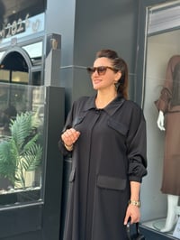  Lüks Kalite Krep Kumaş Taş İşlemeli Giy Çık Kap Siyah