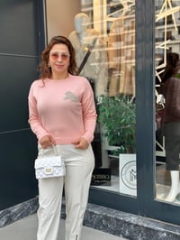 20790 Taşlı Fiyonk Detaylı Kazak PEMBE