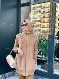 Angora Yelek & Modal Tunik Pantolon Takım