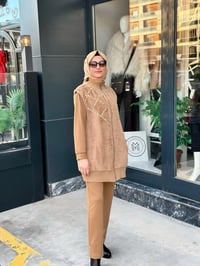 Angora Yelek & Modal Tunik Pantolon Takım