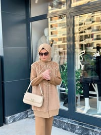 Angora Yelek & Modal Tunik Pantolon Takım
