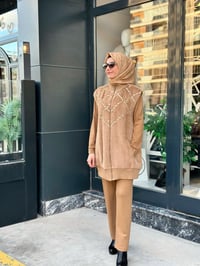 Angora Yelek & Modal Tunik Pantolon Takım