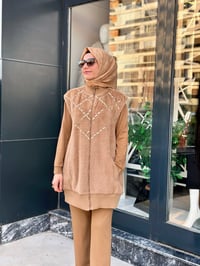 Angora Yelek & Modal Tunik Pantolon Takım