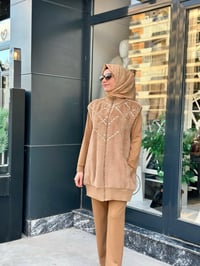 Angora Yelek & Modal Tunik Pantolon Takım