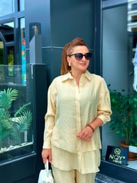 ARKASI YIRTMAÇLI LYOCELL KUMAŞ İKİLİ TAKIM 