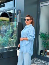 ARKASI YIRTMAÇLI LYOCELL KUMAŞ İKİLİ TAKIM 