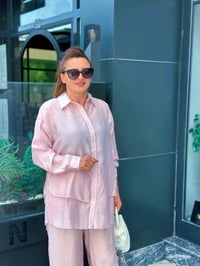 ARKASI YIRTMAÇLI LYOCELL KUMAŞ İKİLİ TAKIM 