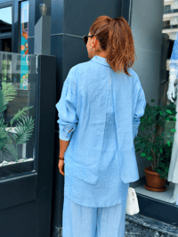 ARKASI YIRTMAÇLI LYOCELL KUMAŞ İKİLİ TAKIM 